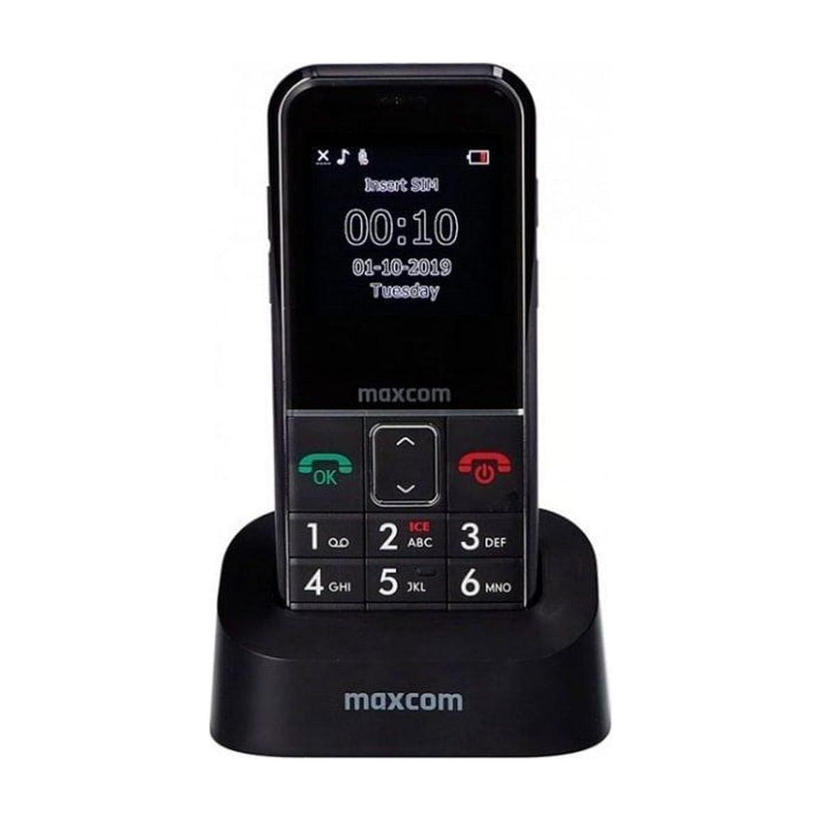MAXCOM telefon dla seniora + opaska SOS MM735 czarny