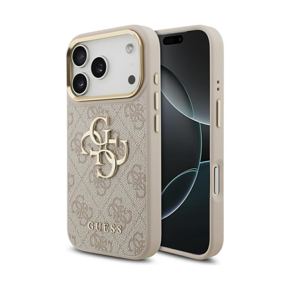 GUESS futerał do IPHONE 17 Pro GUHCP17L4GMGCPI (PU W/ Big 4G Classic Logo) złoto różowy