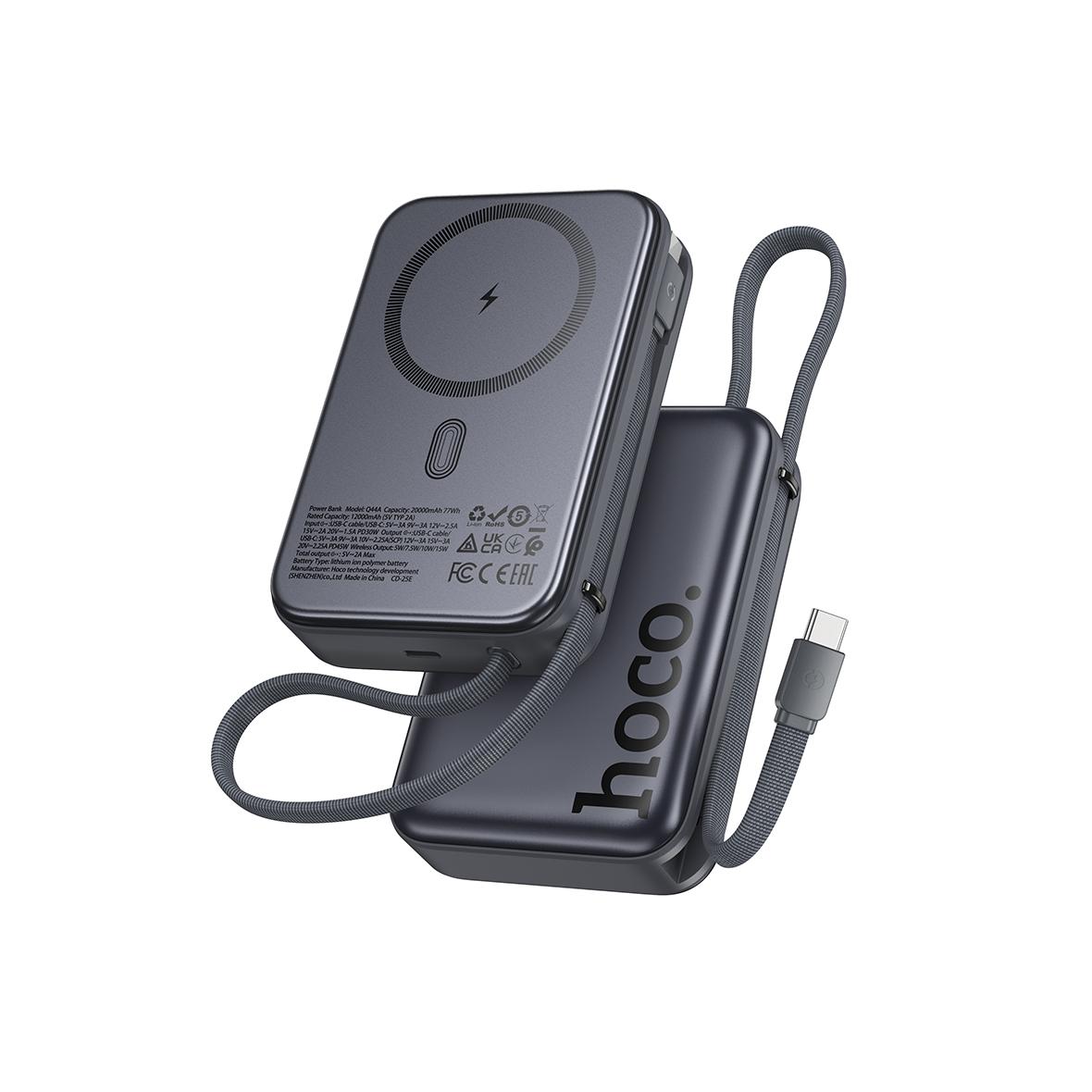 Powerbank Hoco 20000 mAh zgodny z MagSafe QC PD 45W Q44A czarny