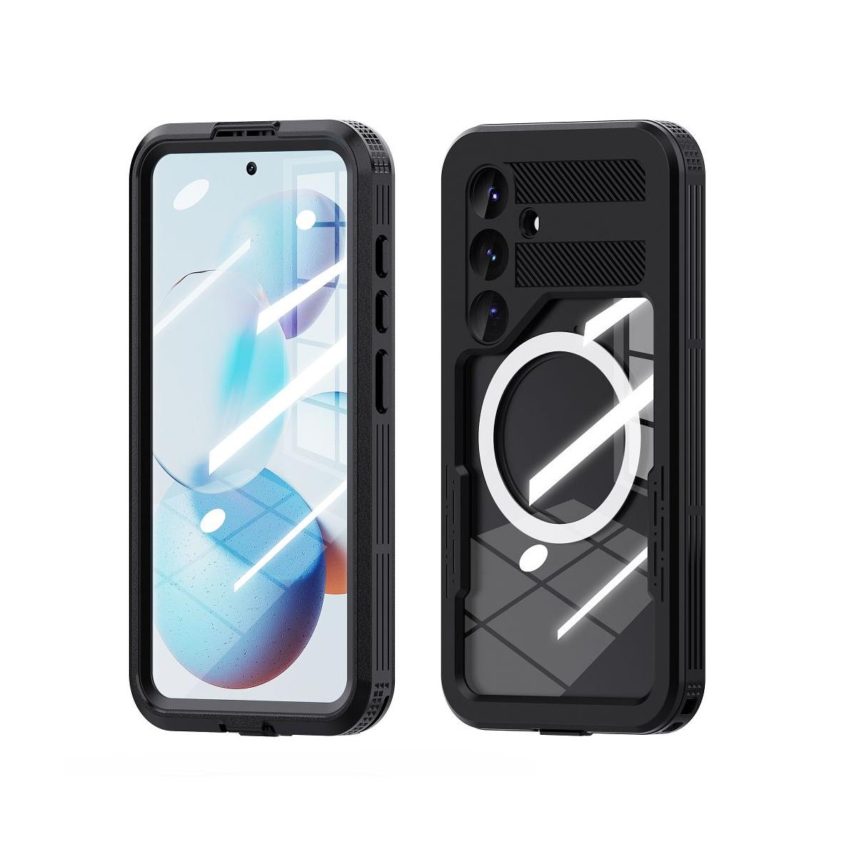 Futerał do Samsung S25 Shellbox MARS wodoodporny z metalowym ringiem czarny