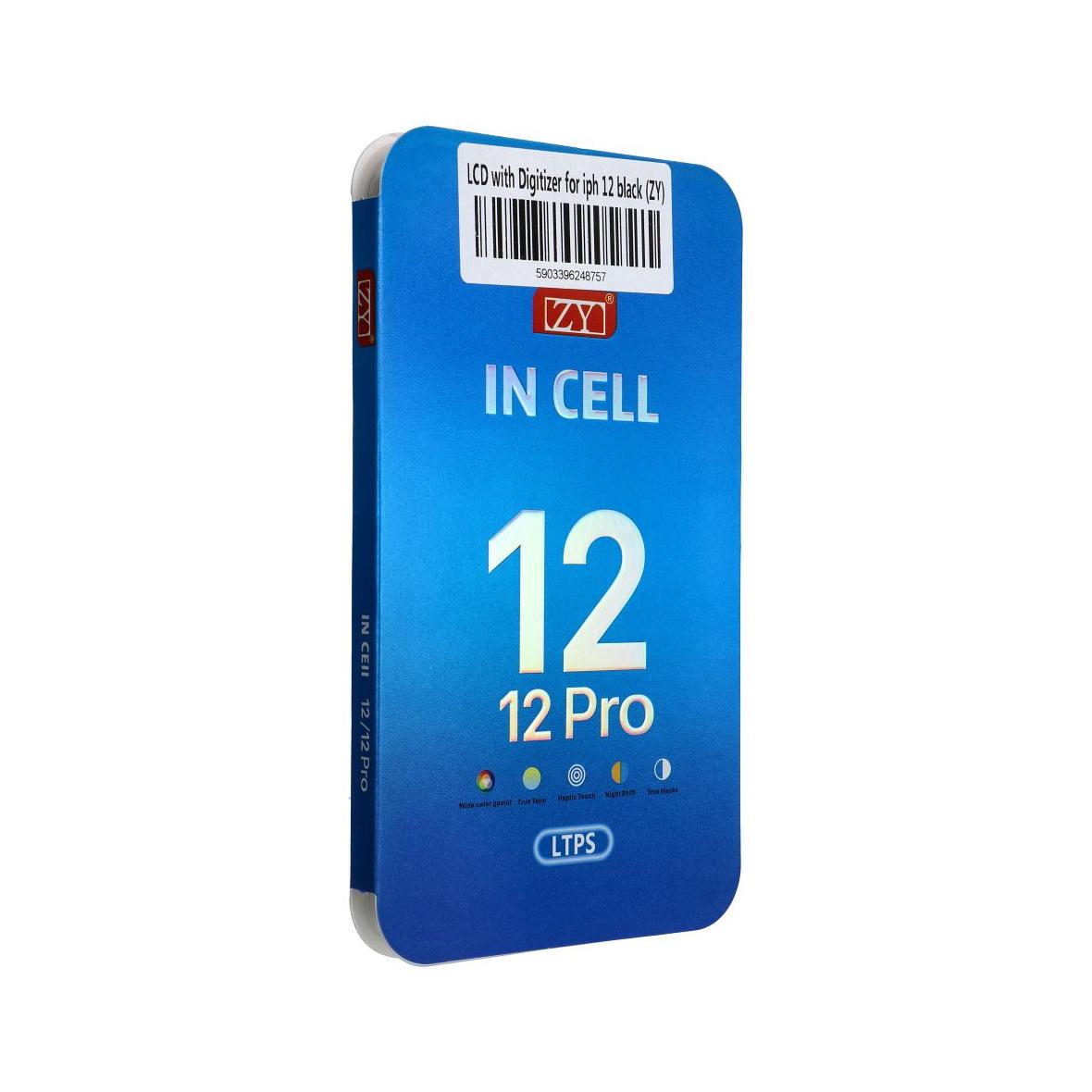 Wyświetlacz do iPhone 12 / 12 Pro z ekranem dotykowym czarnym (ZY-LTPS) IC Transferable