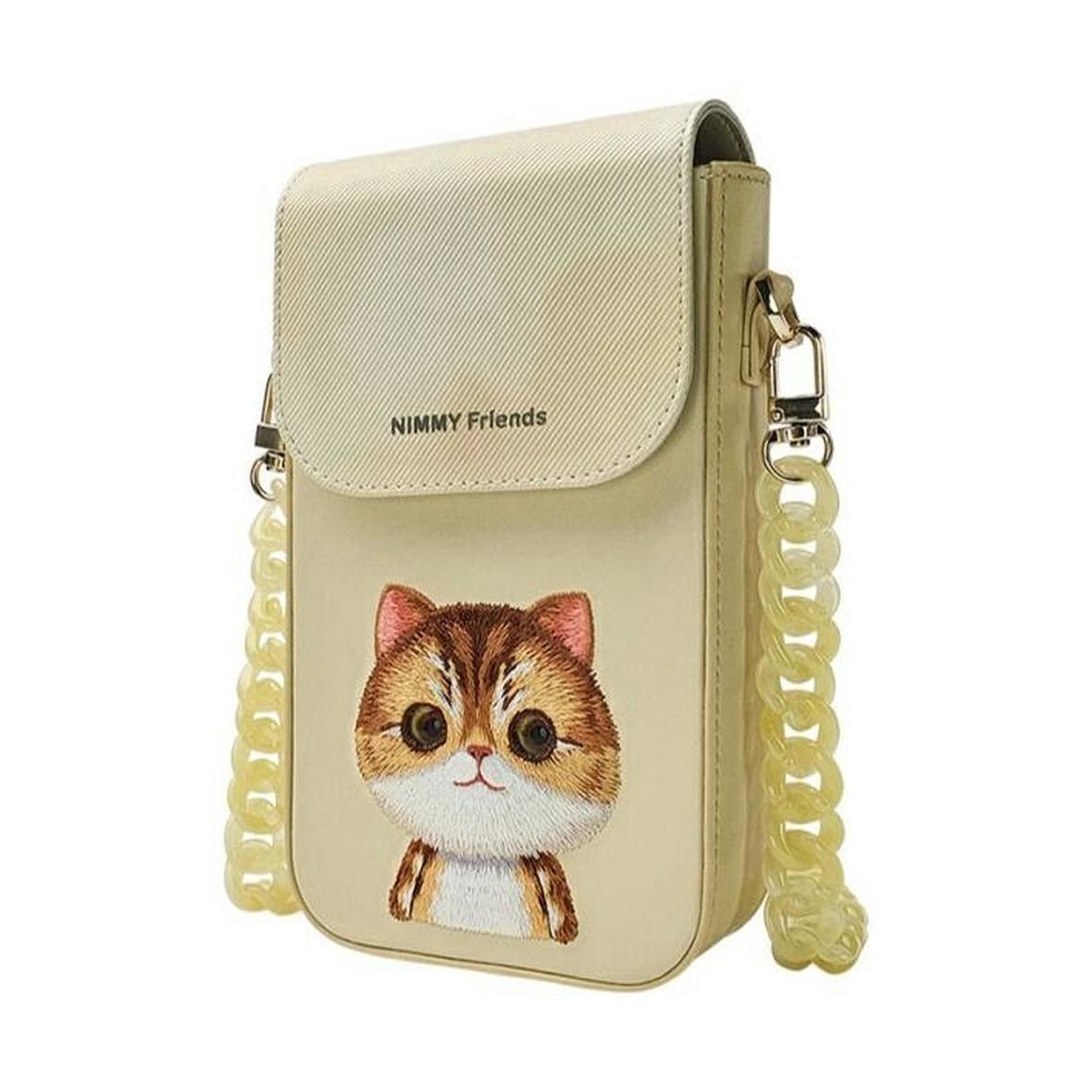 NIMMY zestaw 3w1 torebka na telefon + protfel + etui na lokalizator BIG EYED PET 2.0 Cat khaki