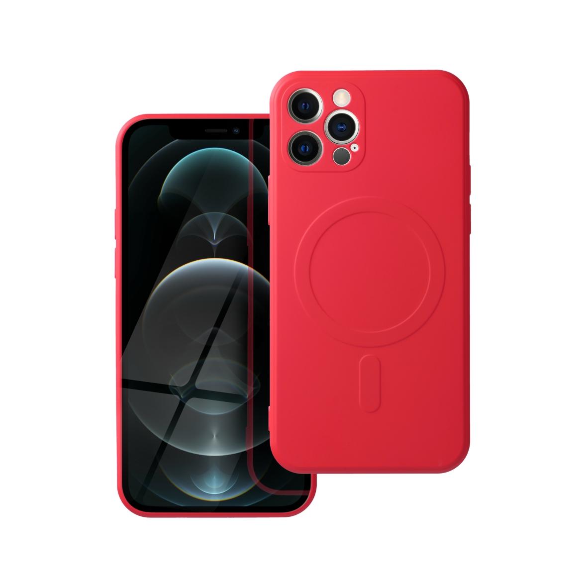 Futerał do iPhone 12 PRO Silicone Mag Cover zgodny z MagSafe czerwony