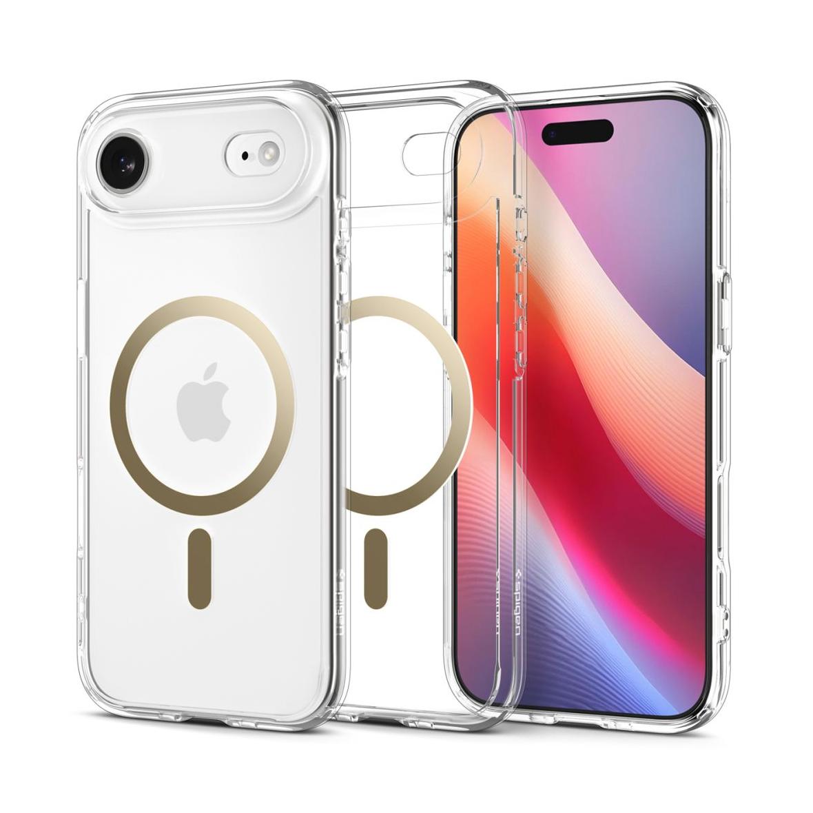 SPIGEN futerał ULTRA HYBRID MAG kompatybilny z MagSafe do IPHONE 17 Air clear gold