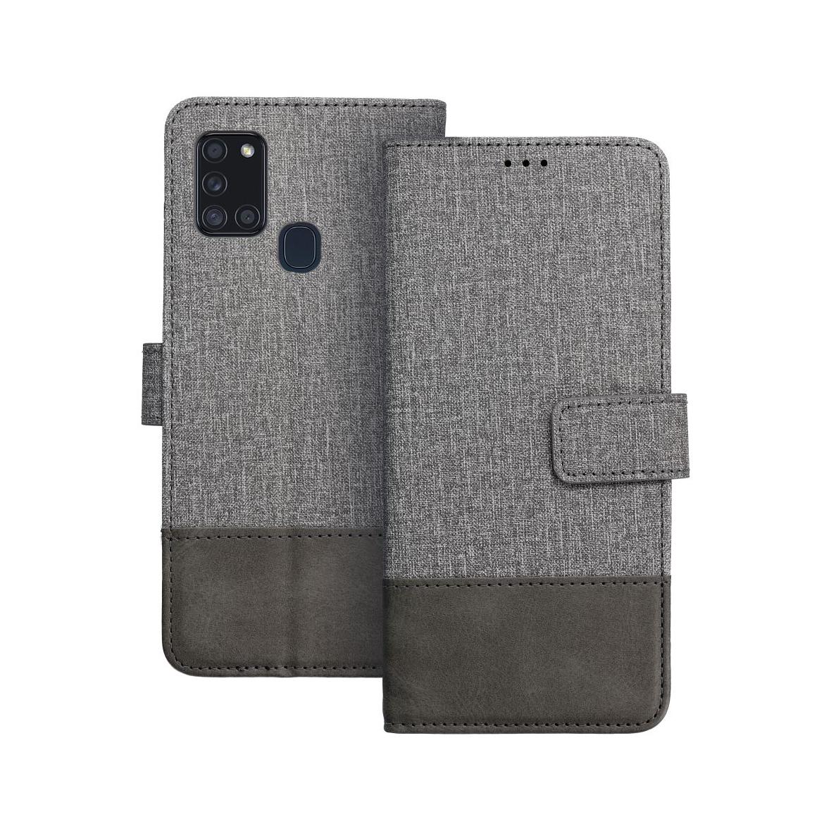 Etui z klapką na Samsung A21s Gomma Book szare