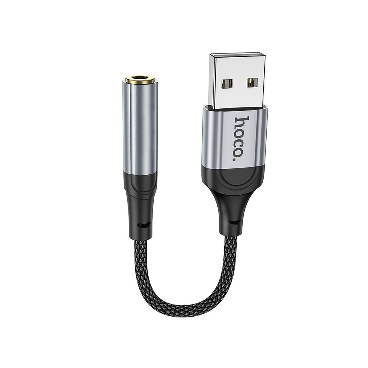 Adapter AUX USB A do Jack 3,5 mm Hoco 0,12 m LS36 czarny