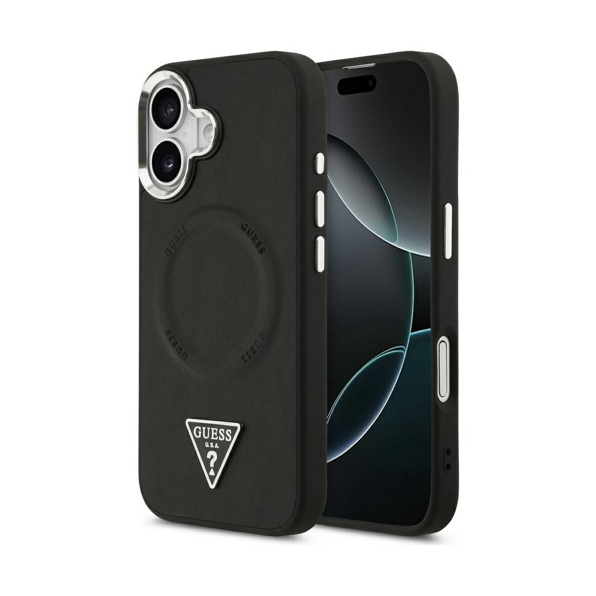 GUESS futerał do IPHONE 17 kompatybilny z MagSafe GUHMP17SPSDTSCMK (PU W/ Triangle Logo) czarny