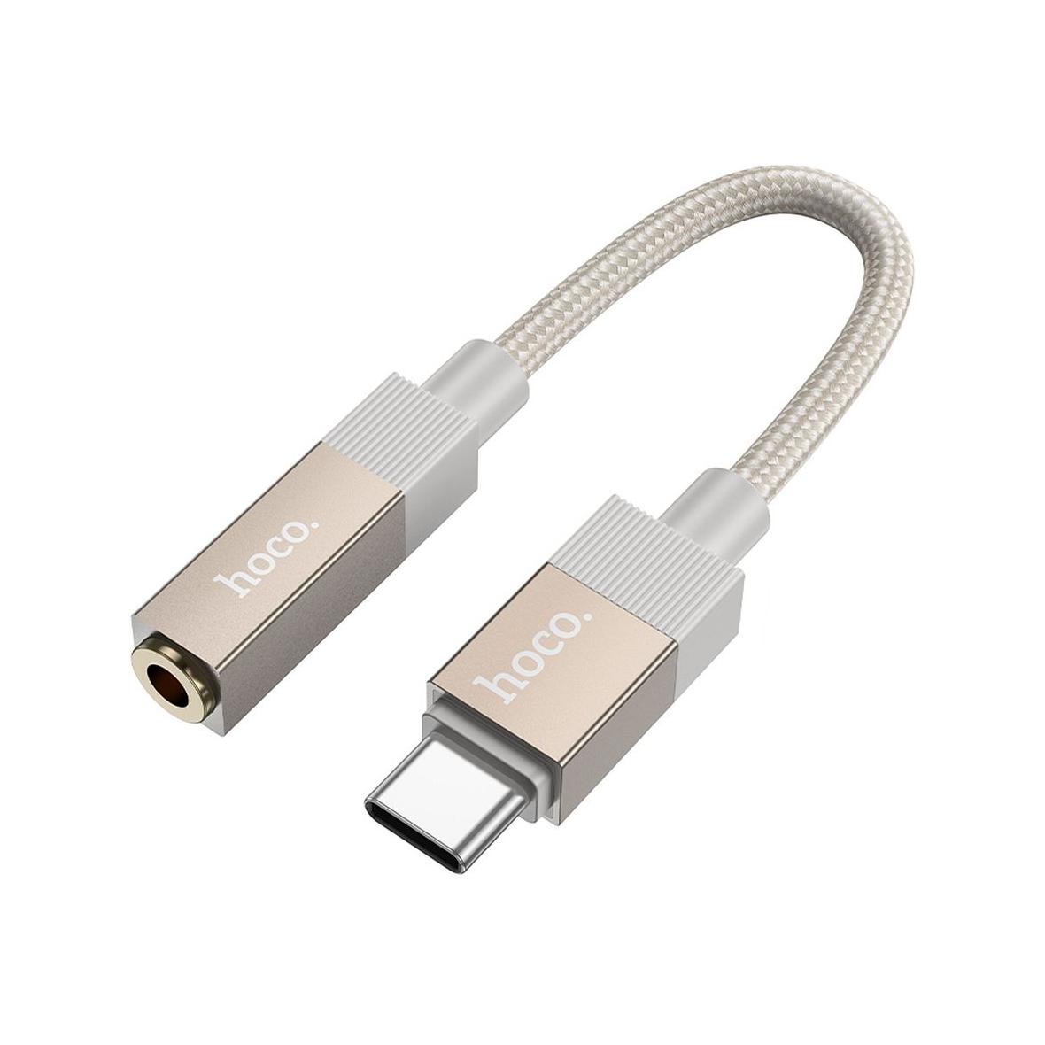 Adapter AUX USB C (męski) do Jack 3,5 mm (żeński) Hoco UPA32C złoty