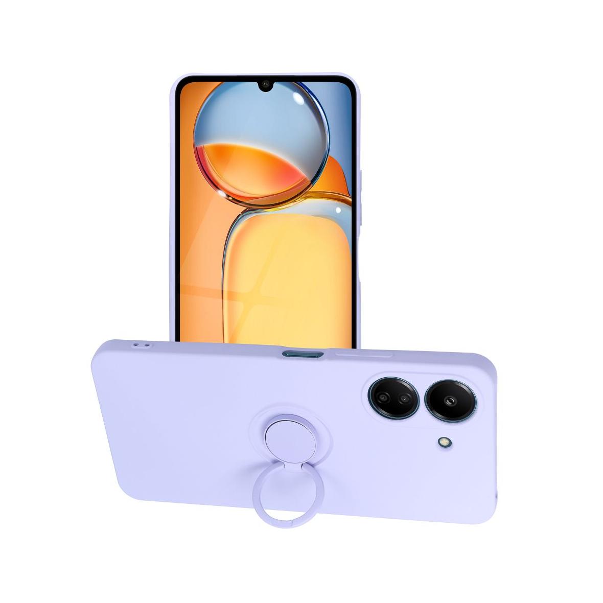 Futerał do Xiaomi Redmi 13C / Poco C65 Silicone Ring fioletowy