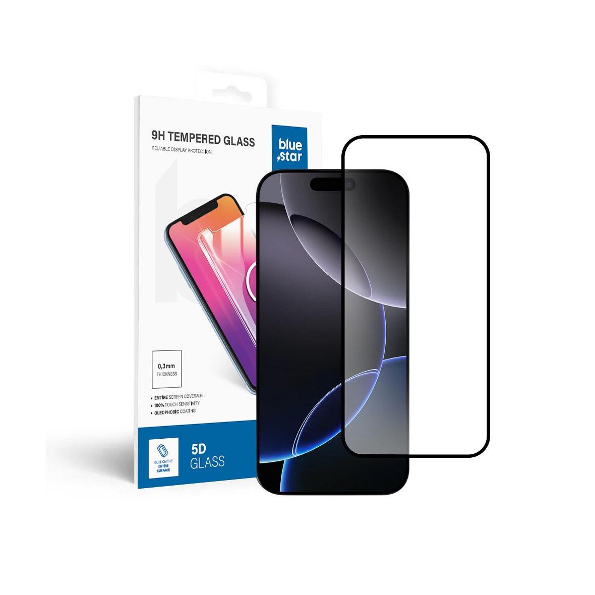 Szkło hartowane do iPhone 16 PRO MAX / 17 PRO MAX (full glue) Blue Star 5D czarne
