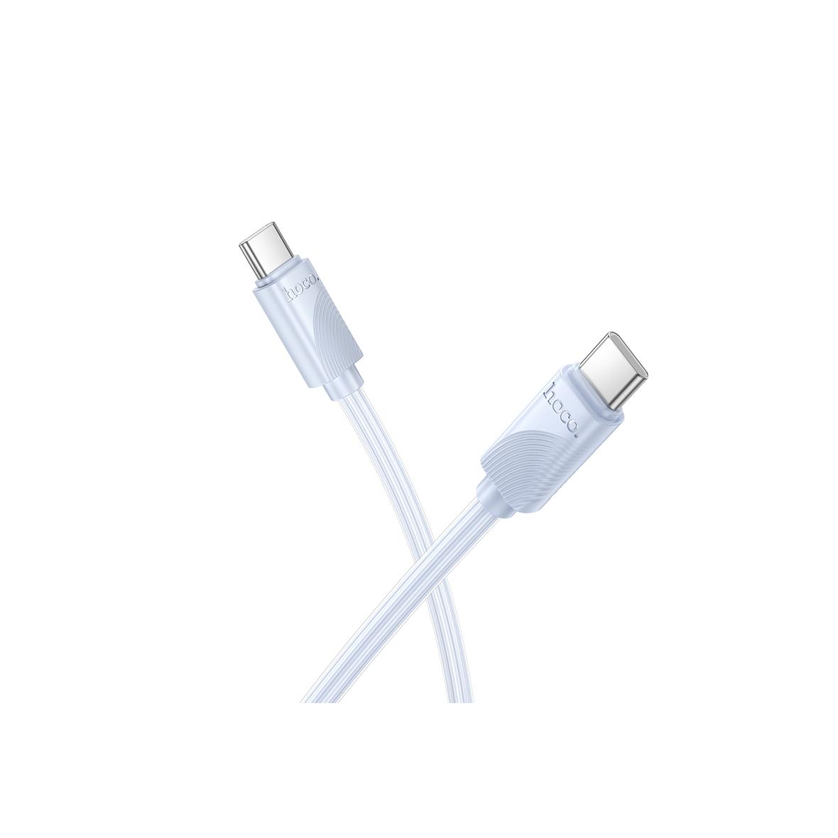 Kabel USB C do USB C Hoco 3A 60W 1 m X114 niebieski