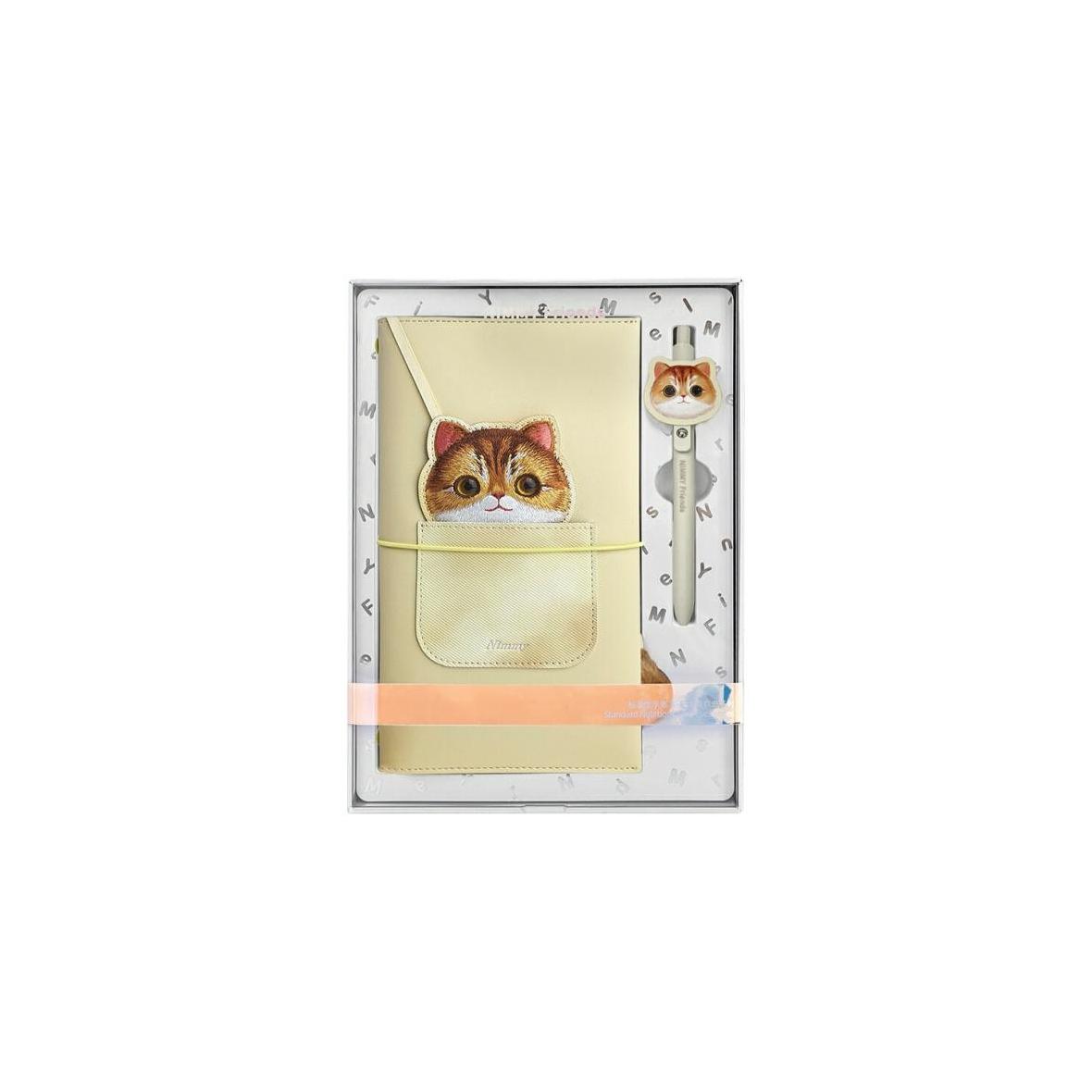 NIMMY zestaw 2w1 notatnik + długopis BIG EYED PET 2.0 Cat khaki