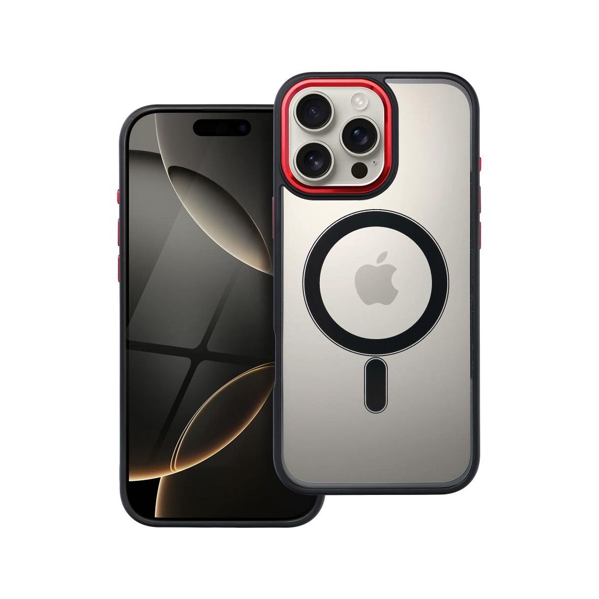Futerał do iPhone 16 PRO MAX Color Edge Mag Cover zgodny z MagSafe czarno czerwony