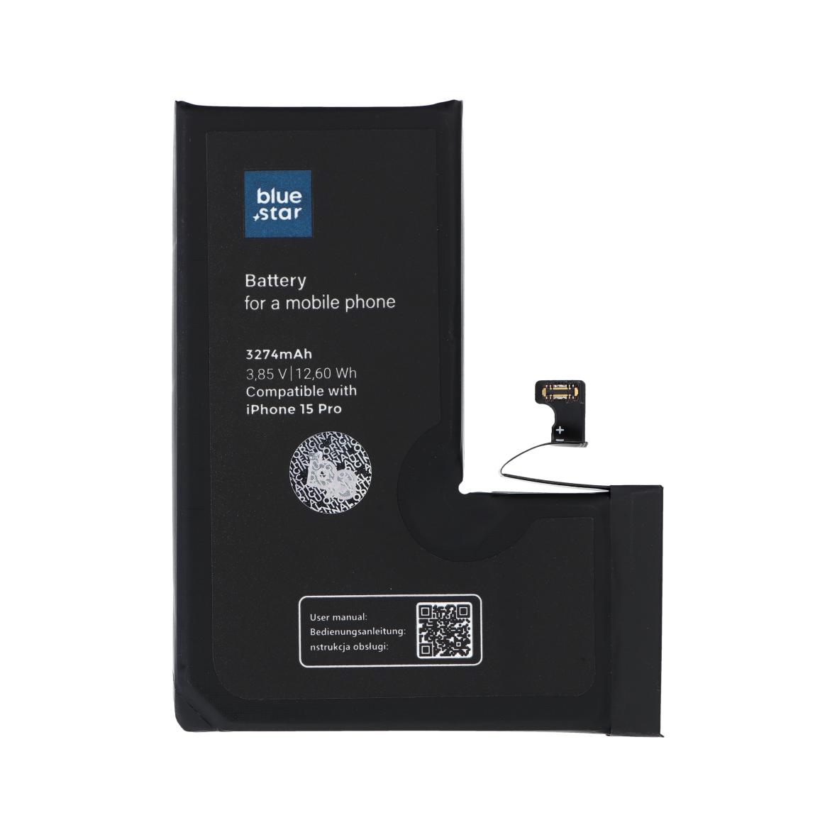 Bateria do iPhone 15 PRO 3274 mAh Blue Star HQ