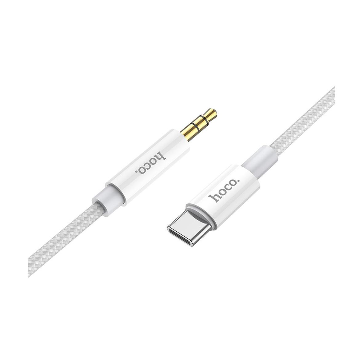 Kabel AUX Jack 3,5 mm do USB C Hoco 1 m UPA19 srebrny