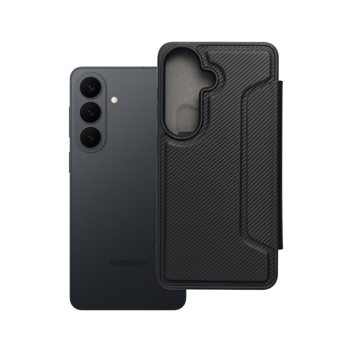 Etui z klapką na Samsung S26 Razor Book czarne