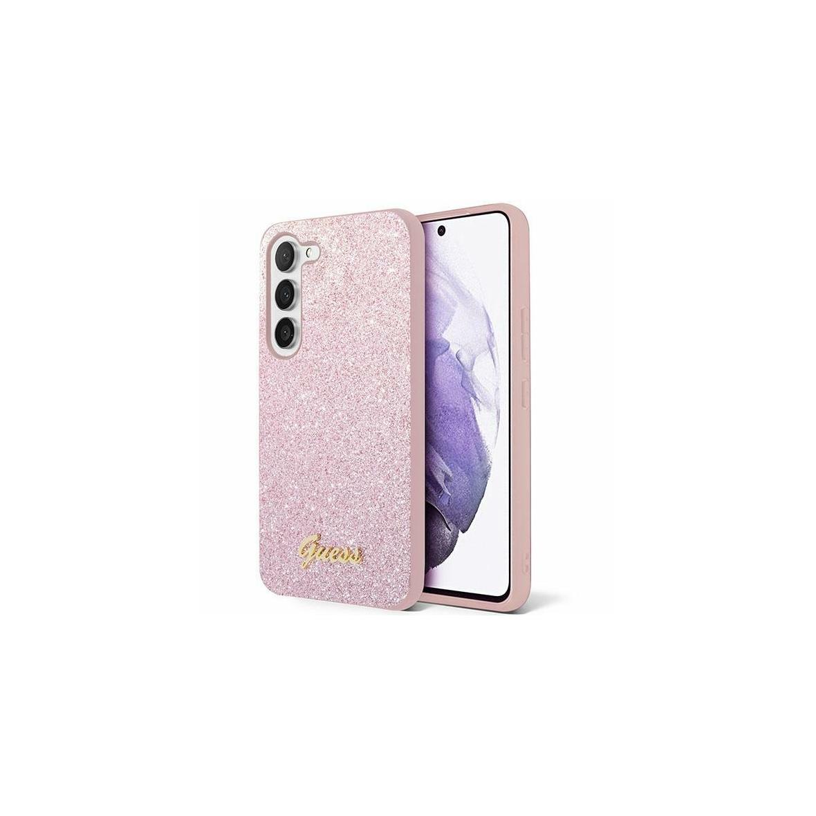 GUESS futerał do SAMSUNG S24 Plus GUHCS24MHGGSHP (Glitter Script) różowy