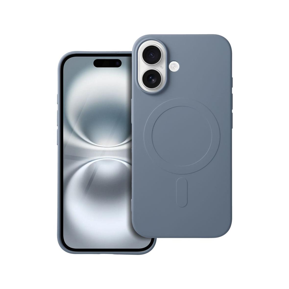 Futerał do iPhone 16 Silicone Mag Cover zgodny z MagSafe (big hole) jasnoniebieski