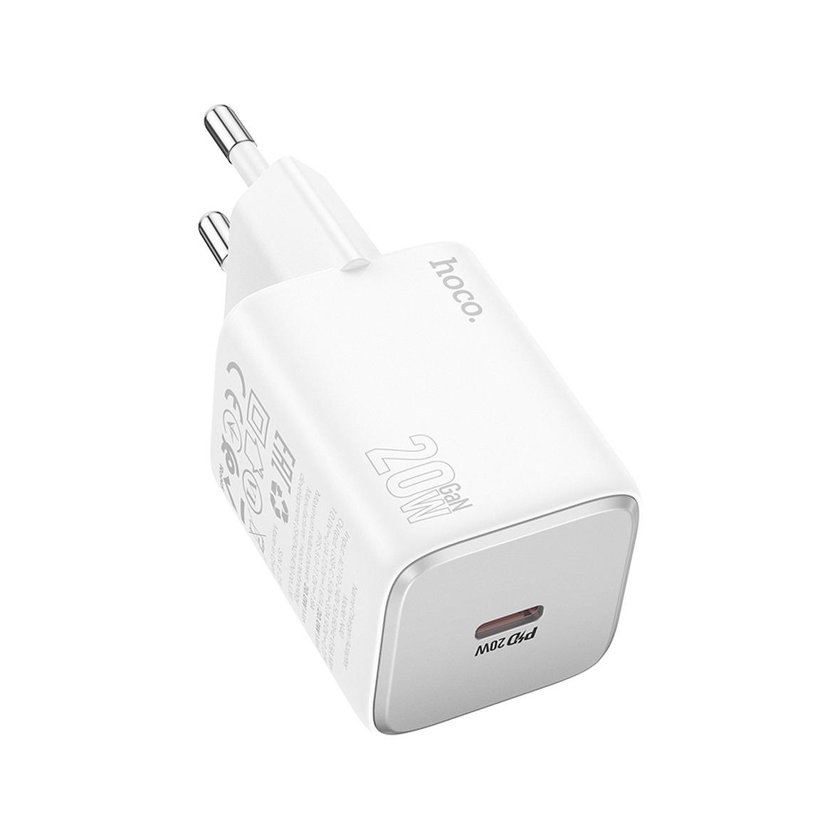 Ładowarka sieciowa do telefonu Hoco USB C QC PD 20W N40 biała