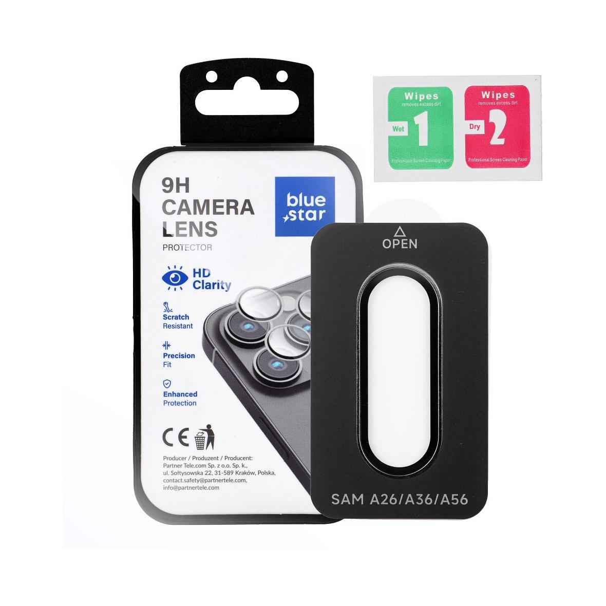 Szkło na aparat BLUE STAR Easy Install do SAMSUNG A36 czarne