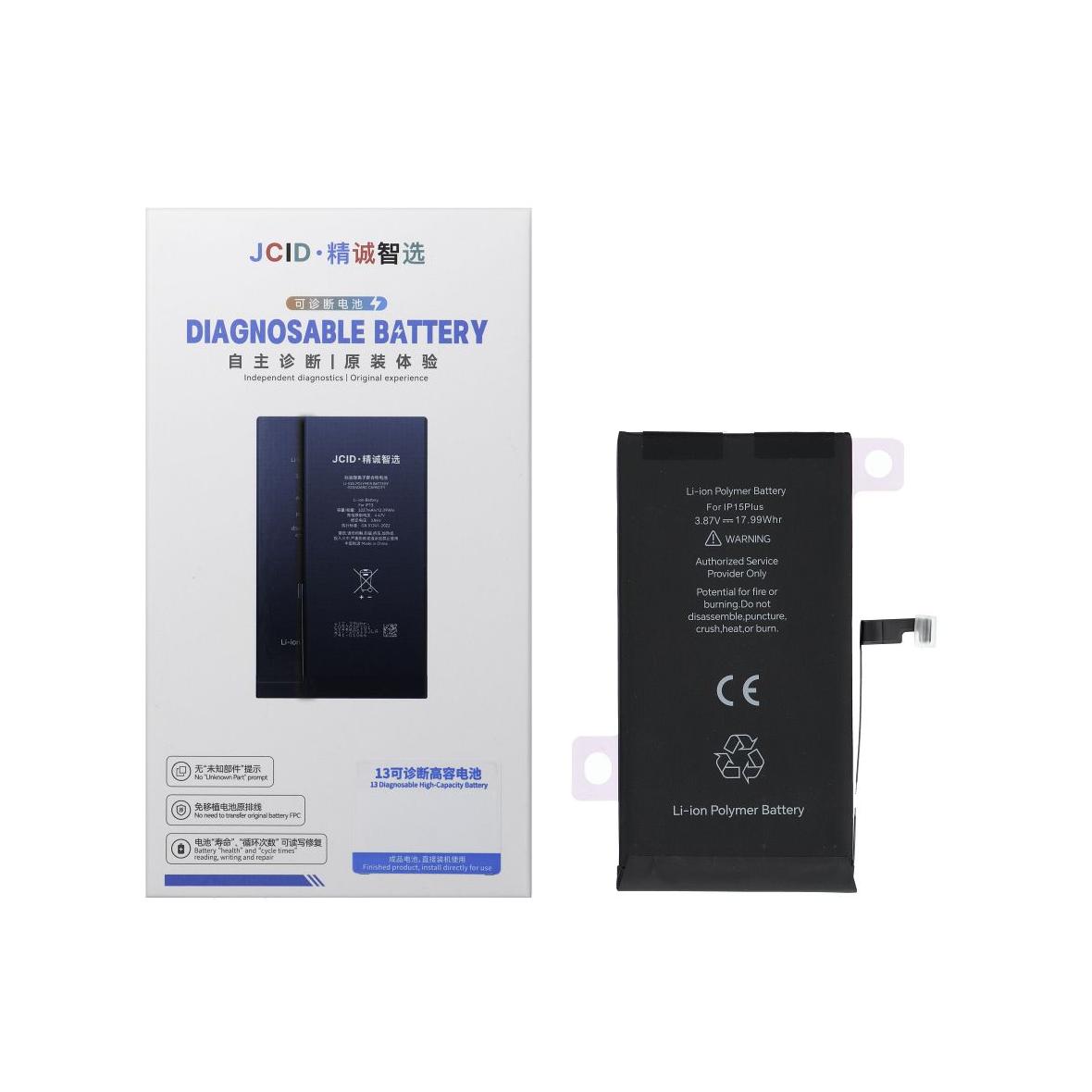 JCID Bateria z możliwością przypisania jako USED do iPhone 15 Plus 4650 mAh (zwiększona pojemność)