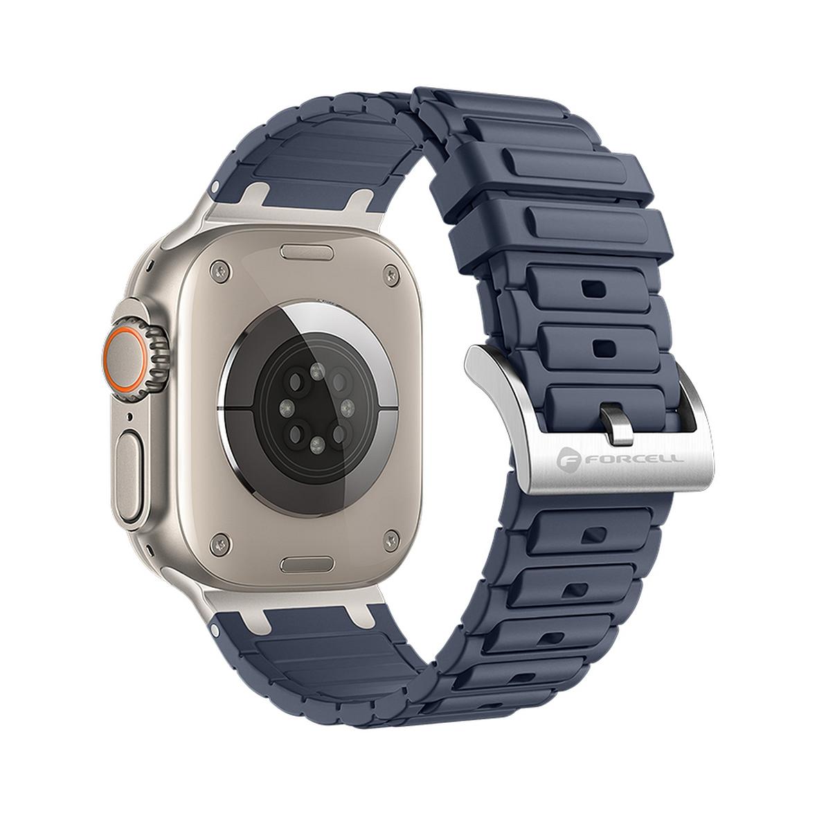 Pasek do Apple Watch Forcell F-Design FA06 dziurki silikon 42 / 44 / 45 / 49 mm niebieski