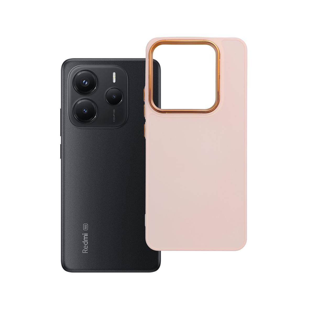 Futerał do Xiaomi Redmi Note 14 5G Frame pudrowy róż