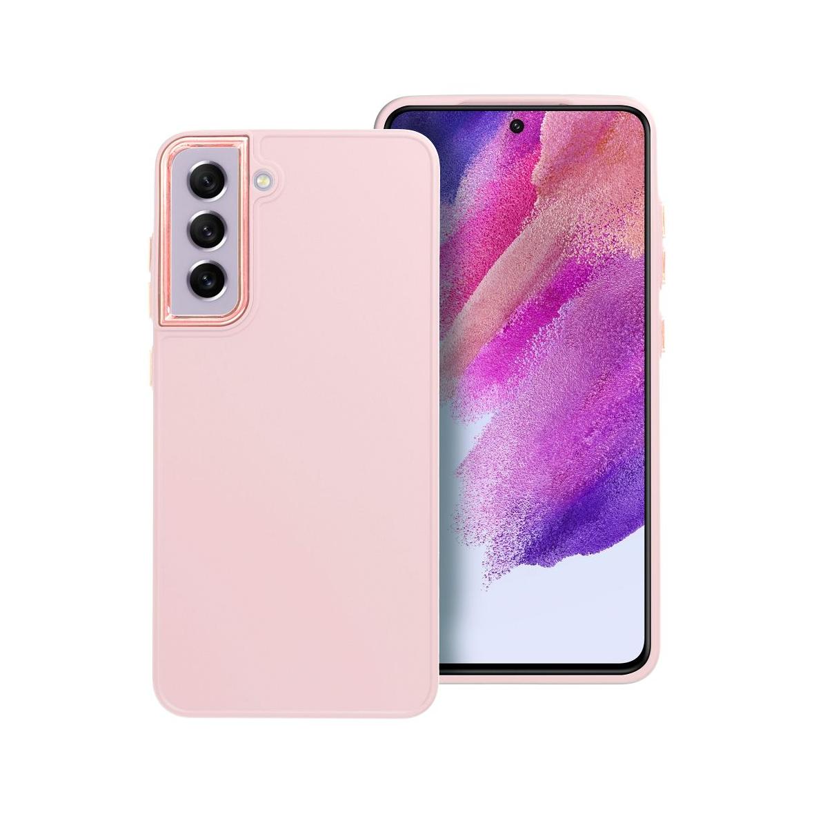 Futerał do Samsung S21 FE Frame pudrowy róż