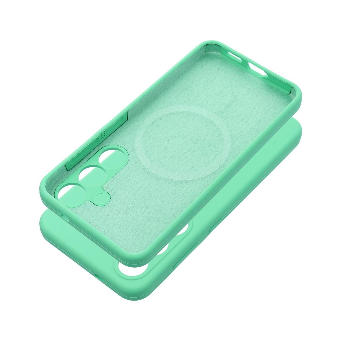 Futerał do Samsung S25 EDGE Silicone 2mm zgodny z MagSafe miętowy