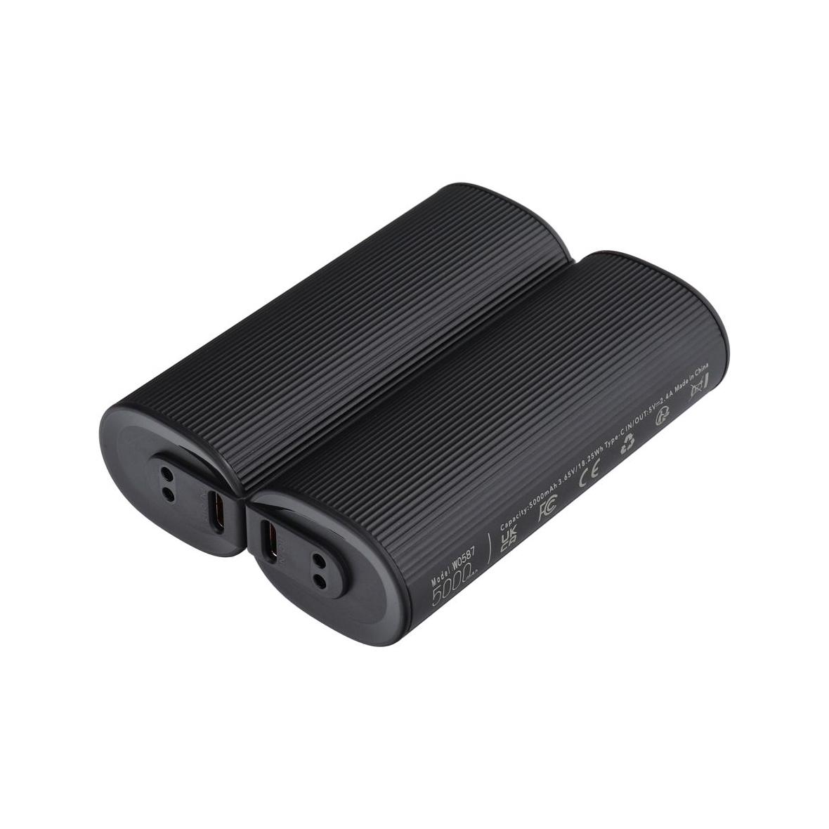 Powerbank Veger (W0587) 2,4A 2 szt 2 x 5000 mAh z podgrzewaczem do rąk czarno srebrny