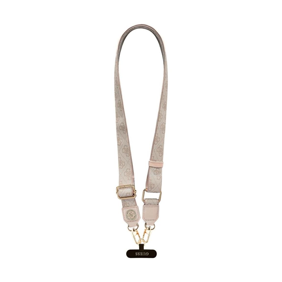 GUESS uniwesalny pasek GUUCNP4DGMP (4G PU Strap Tether Patch Strass Metal Logo) różowy