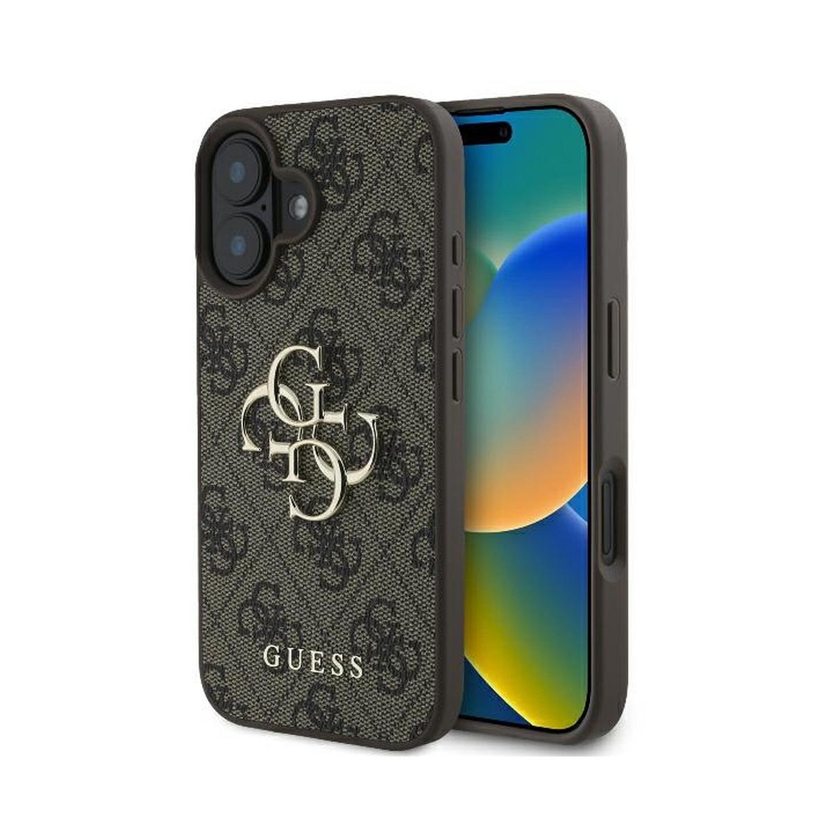 GUESS futerał do IPHONE 16 GUHCP16S4GMGBR (4G PU Big Logo) brązowy