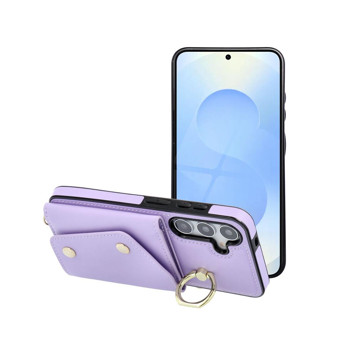 Futerał do Samsung A35 5G Wonder z portfelem liliowy