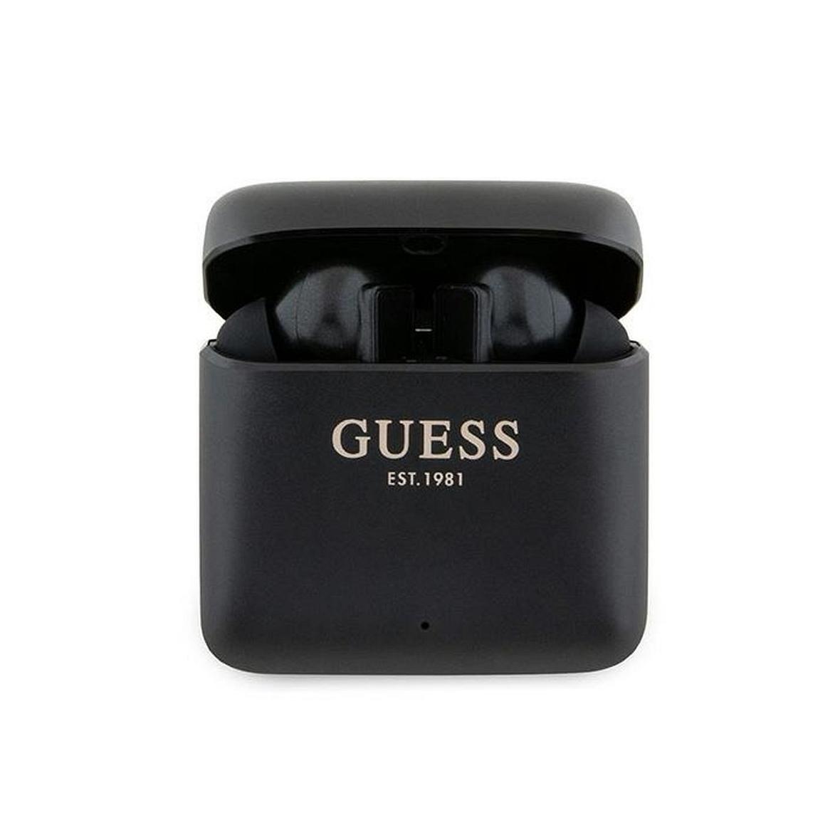 GUESS słuchawki bezprzewodowe bluetooth TWS + stacja dokująca GUTWSSU20ALEGK (Printed Logo) czarne