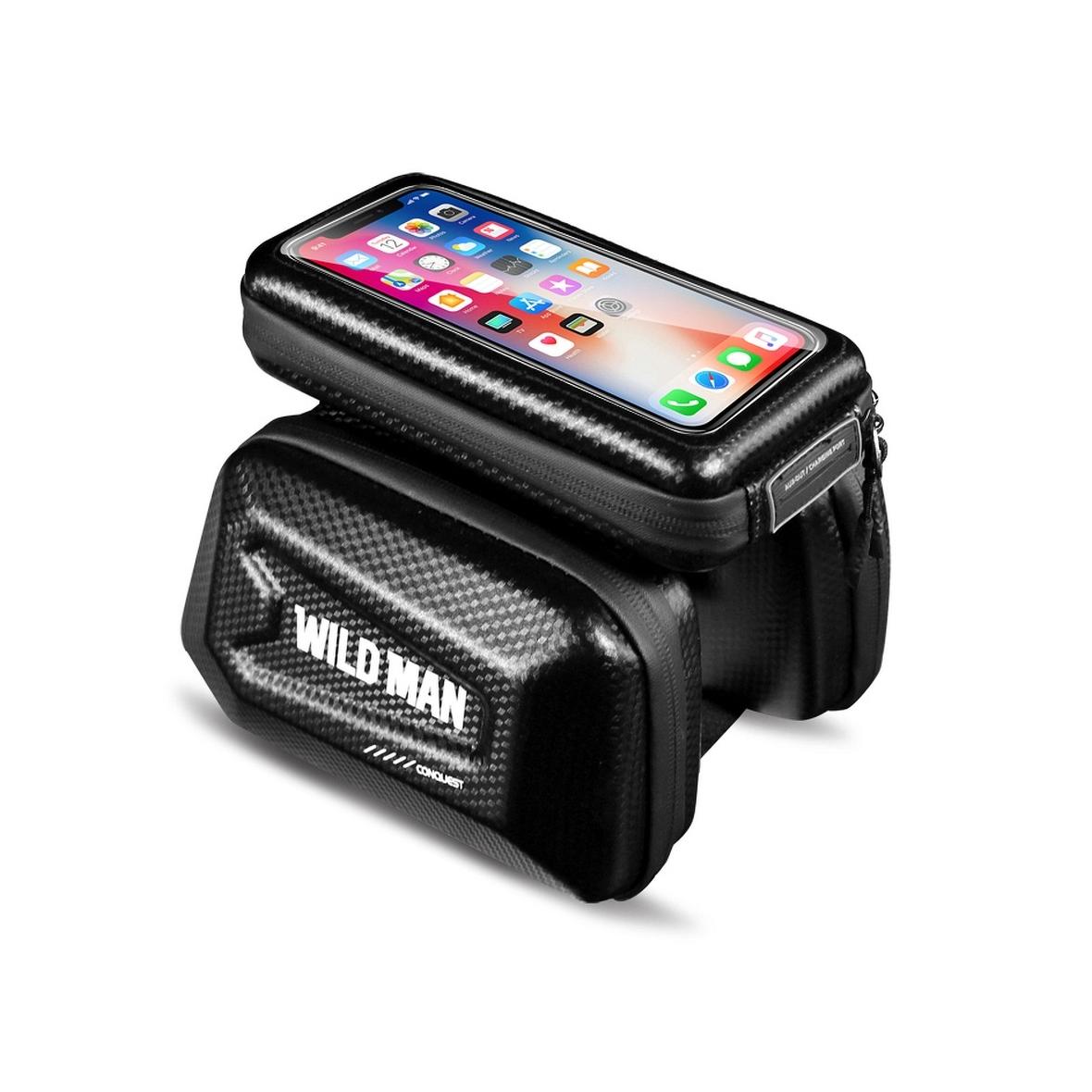 WILDMAN sakwa rowerowa na ramę na zamek  E6S 1,2L ( 4" - 7" ) czarna