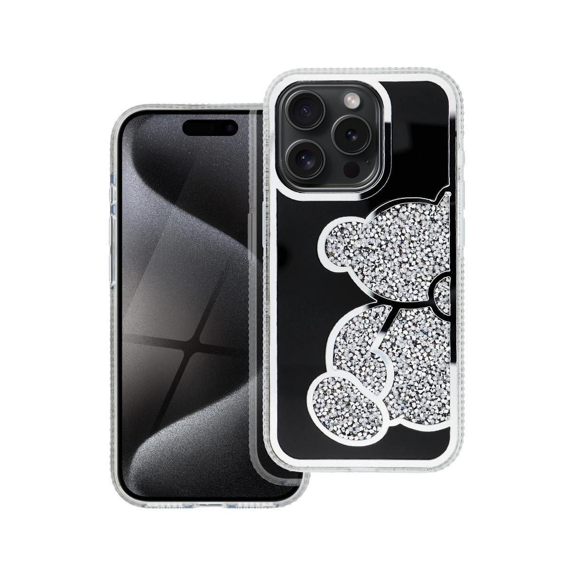 Futerał do iPhone 14 Teddy Bear srebrny