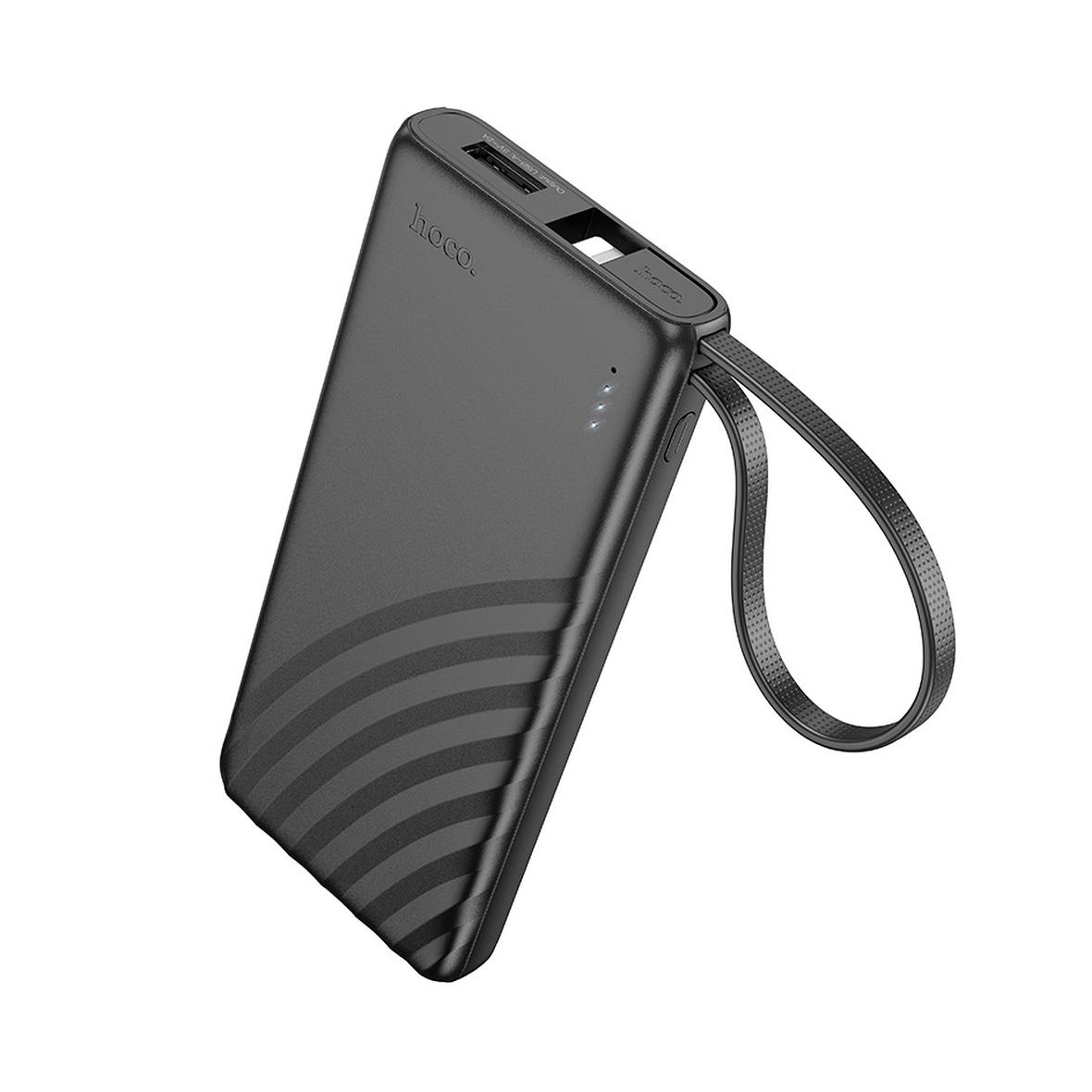 Powerbank Hoco 5000 mAh 2A z wbudowanym kablem Lightning J129 czarny