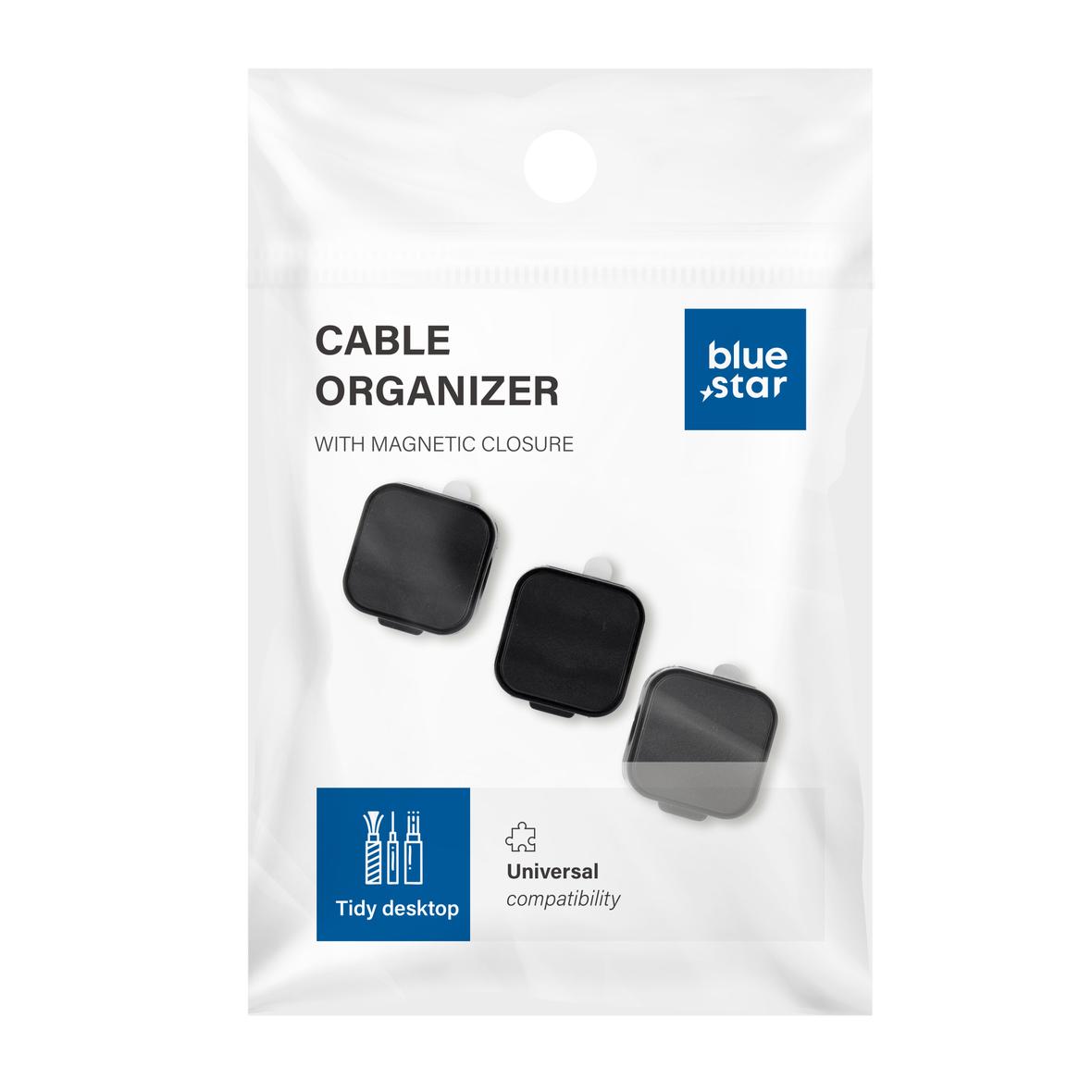 Organizer do kabli Blue Star PJ-OCZ7 magnetyczny - czarny (3 szt.)