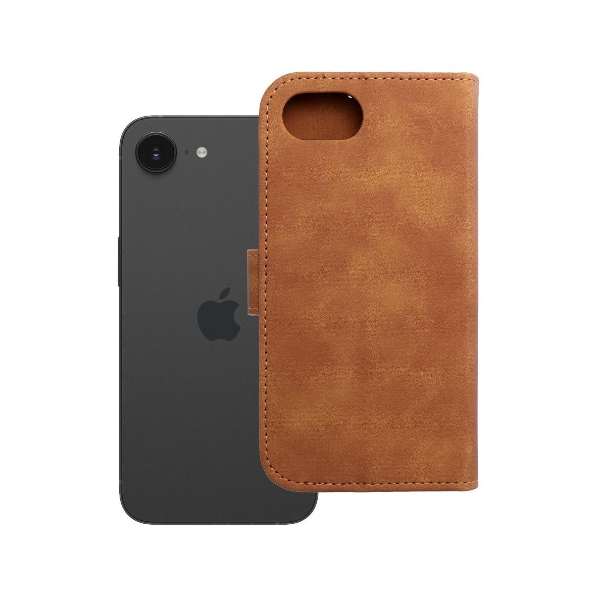 Etui z klapką na iPhone 16e (SE 4 2025) Tender Book brązowe