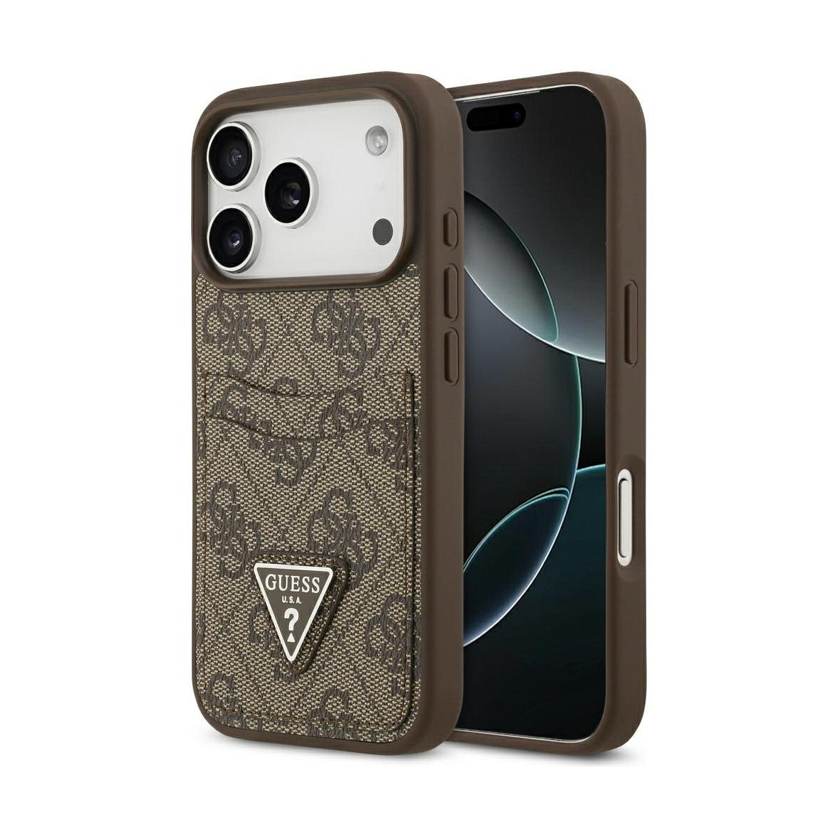 GUESS futerał do IPHONE 17 Pro GUHCP17LP4TPW (4G Double Card Triangle) złoty