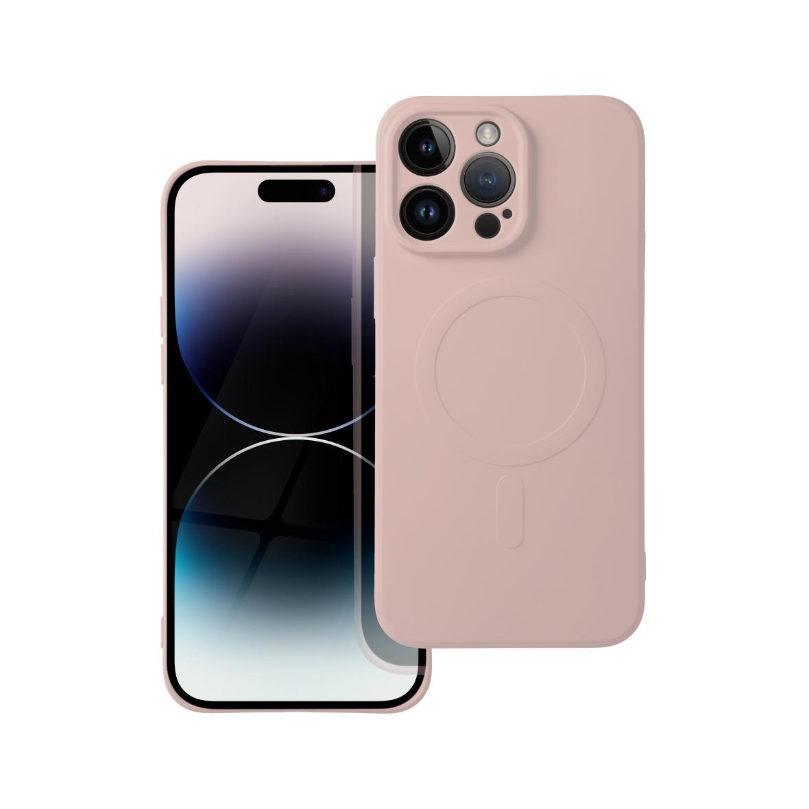 Futerał do iPhone 14 PRO MAX Silicone Mag Cover zgodny z MagSafe różowy