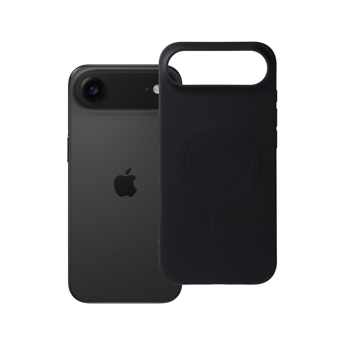 Futerał do iPhone 17 AIR Silicone Mag Cover zgodny z MagSafe (big hole) czarny