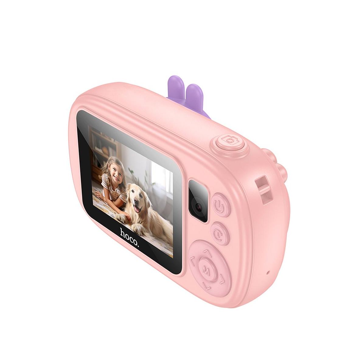 Aparat cyfrowy dla dzieci z funkcją selfie Hoco 1MP 2,0" HD Ready DV205 różowy 0INT