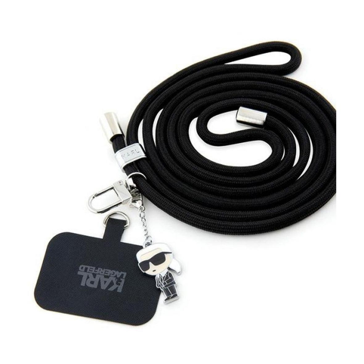 KARL LAGERFELD zawieszka KLUCNMSCKIK (Crossbody Cord Ikonik) czarny