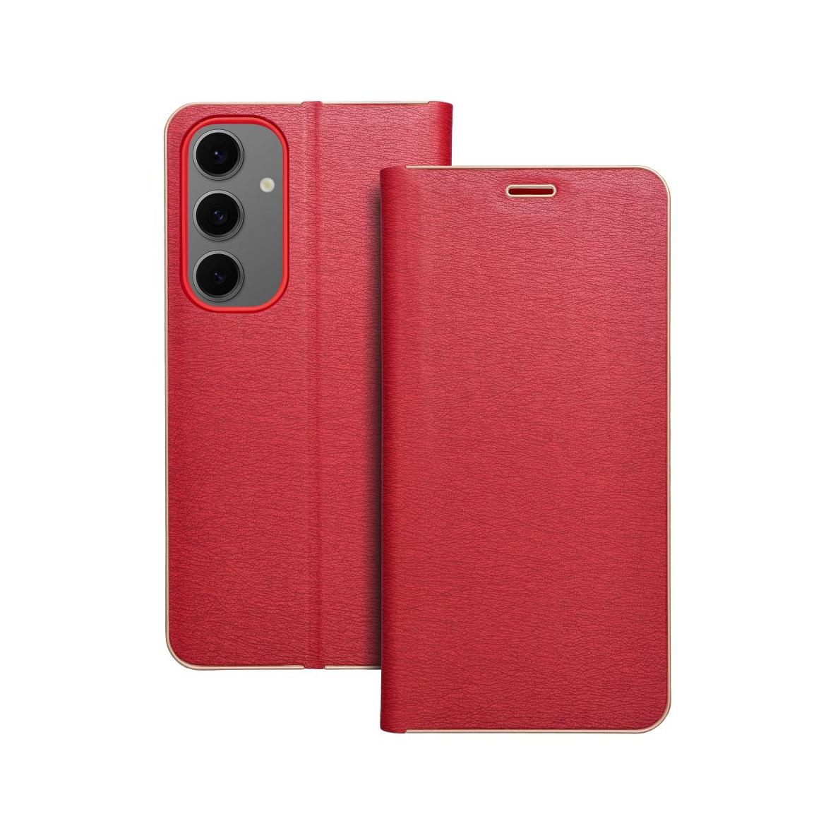 Etui z klapką na Samsung S24 FE Luna Book Gold czerwone