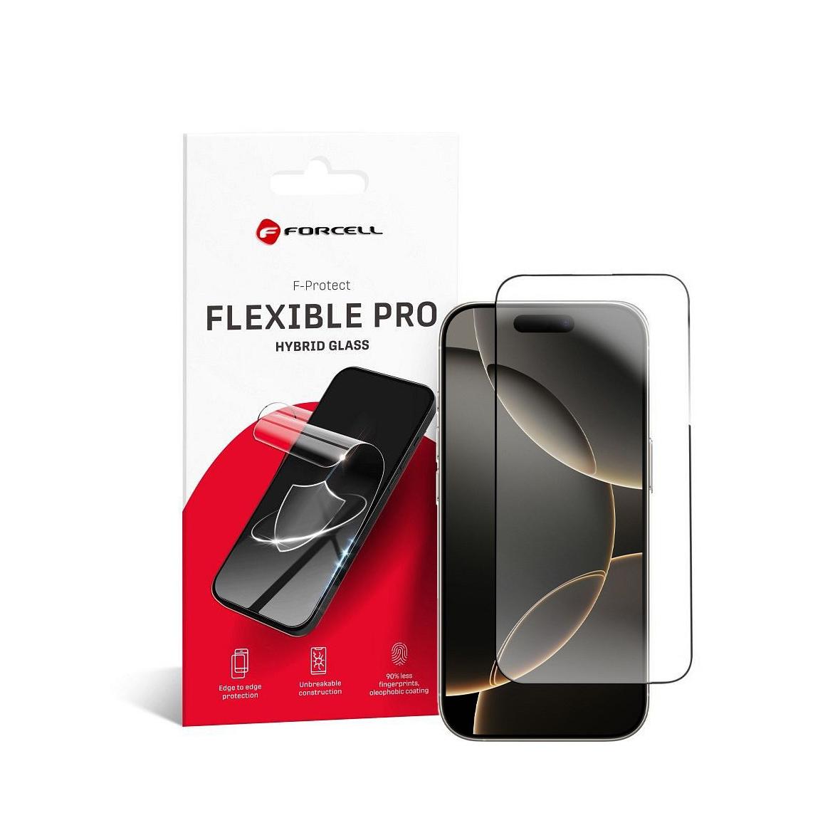 Szkło hybrydowe do iPhone 16 PRO Forcell Flexible 5D czarne