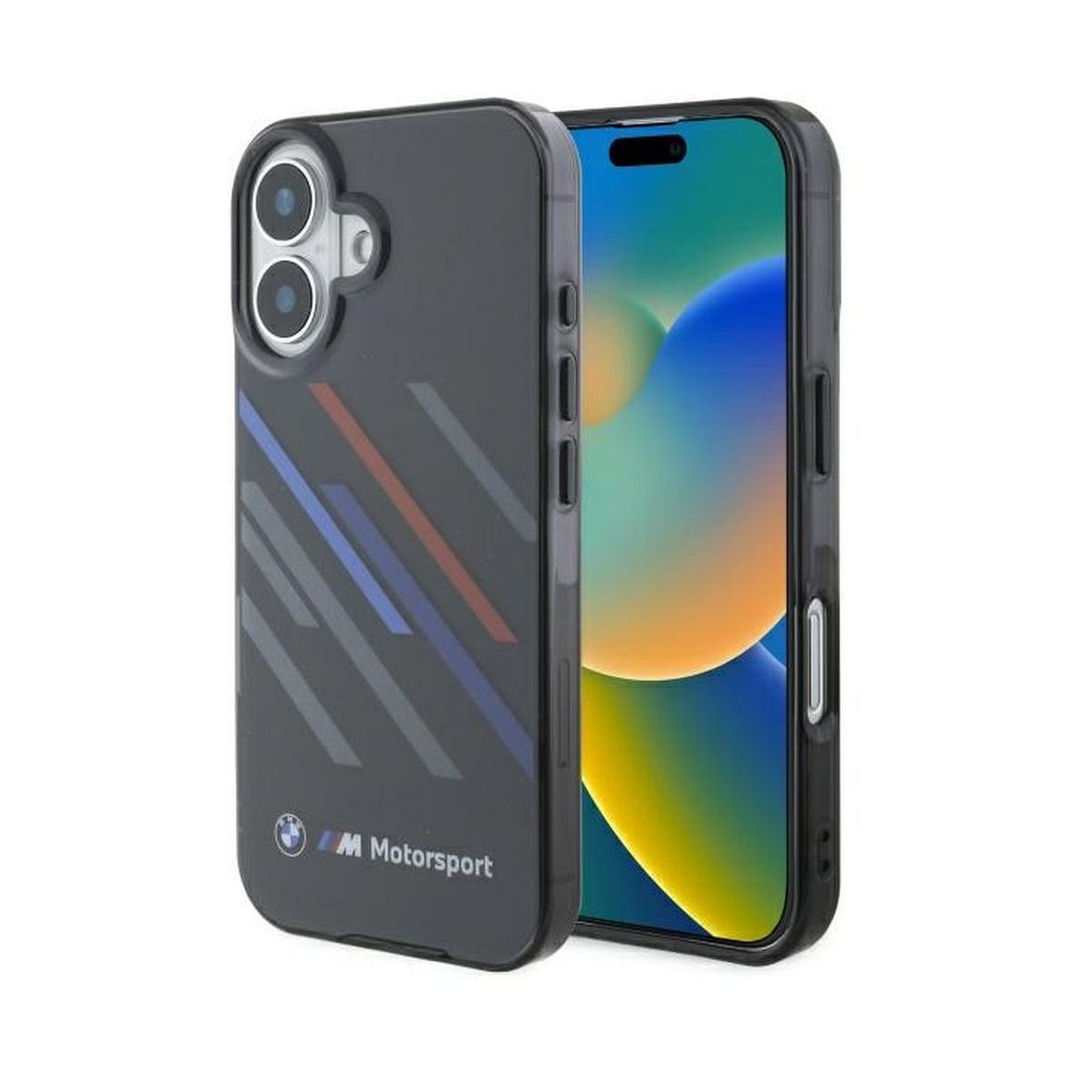 BMW futerał do IPHONE 16 BMHCP16S23HTRAK (Motorsport IML Random Stripes) black