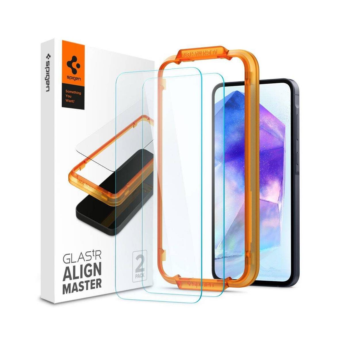 SPIGEN szkło hartowane ALM GLAS.TR 2-pack do SAMSUNG A55 5G clear