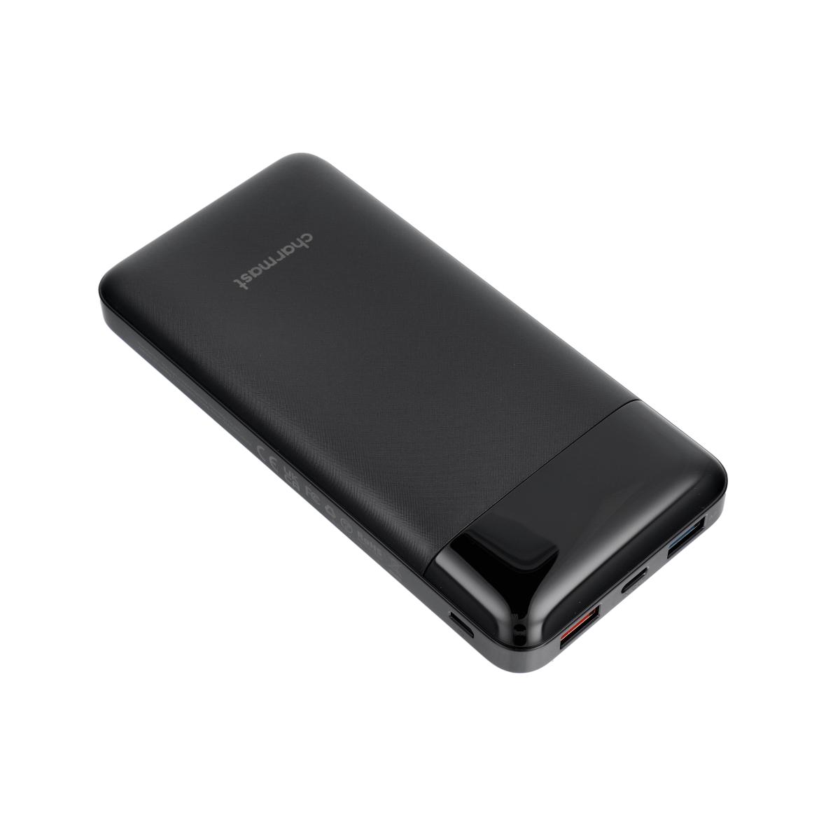Powerbank PD3.0 3A 22,5W 20000 mAh z wbudowanymi kablami USB A / USB C / Lightning / Micro USB Charmast W2089 czarny