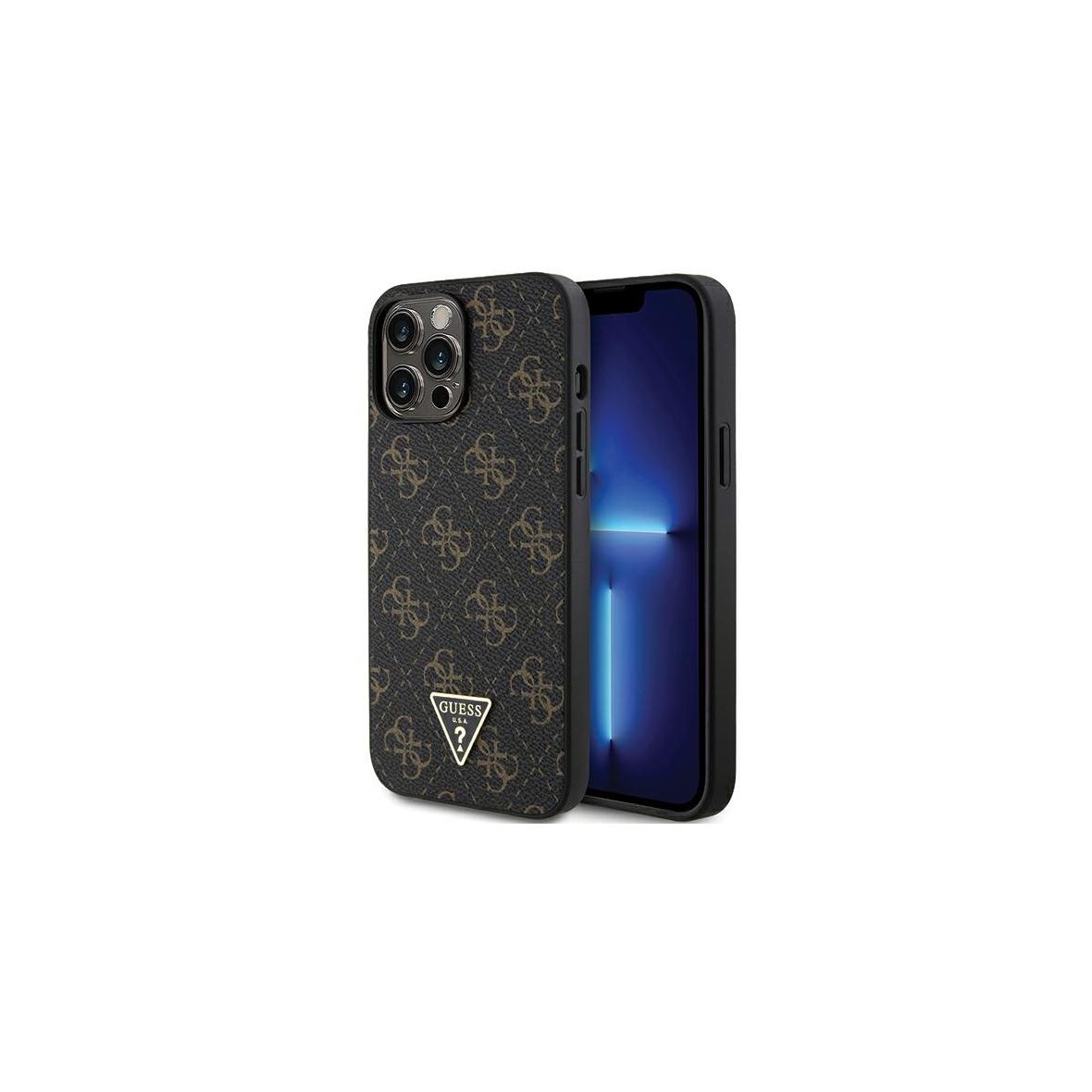 GUESS futerał do IPHONE 14 Pro GUHCP14LPG4GPK (4G Triangle Metal Logo) czarny